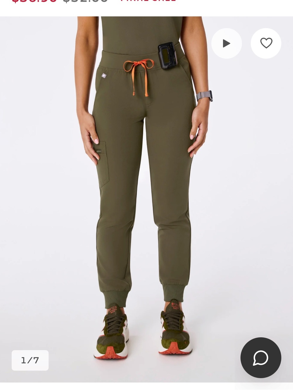 Figs SPRUCE Jogger Pants with Coral Drawstring